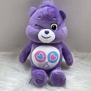 2021 Care Bear Unlock the Magic Plush Share Bear Purple 10" Stuffed Animal Heart